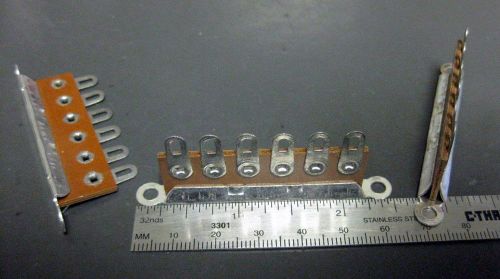 Smith 3006 Terminal Strip 6 Ungrounded Lugs Bakelite, Grounded Base, 10 pieces