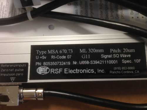 RSF ELEKTRONIK MSA 670.73 ML 320mm 20µm RESOLUTION LINEAR ENCODER 16&#034; LENGTH