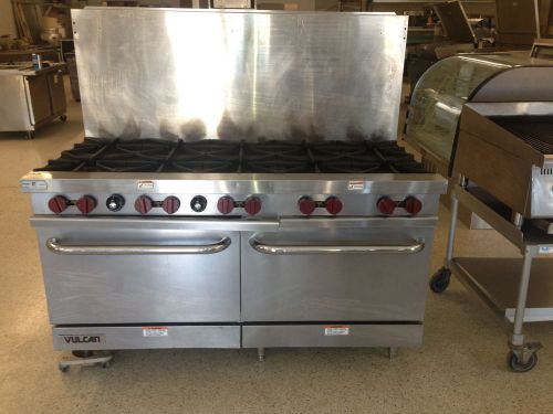 VULCAN COMMERCIAL 10 BURNER RANGE W/ DOUBLE OVEN BASE NATURAL GAS