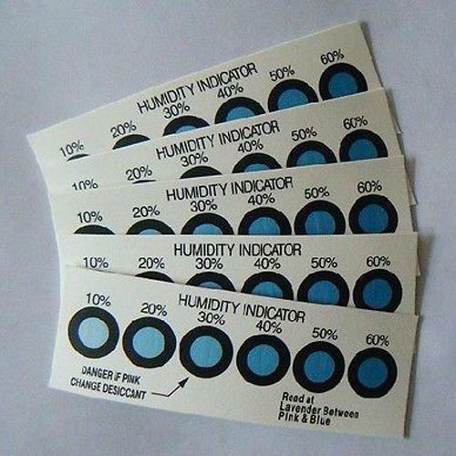 10pcs humidity indicator strips 10-60% use with silica clay desiccant packs for sale