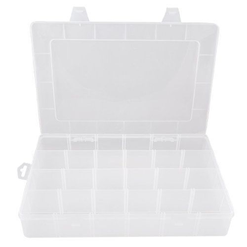 Amico Plastic 24 Compartments Electronic Components Jewelry Storage Box Case Con