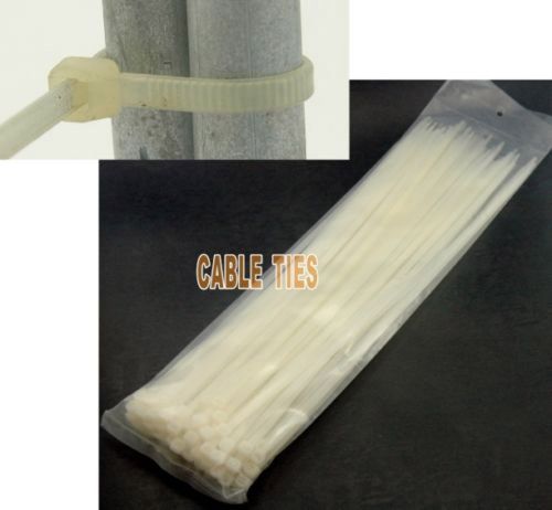 100PC 4.8mm x 40cm 16&#034; White Locking Nylon Pack ing Tight Cable Zip Ties #BX0 JY