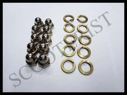 LAMBRETTA LI GP 150 175 185 200 FRONT REAR HUB NUT WASHER KIT SET OF 10