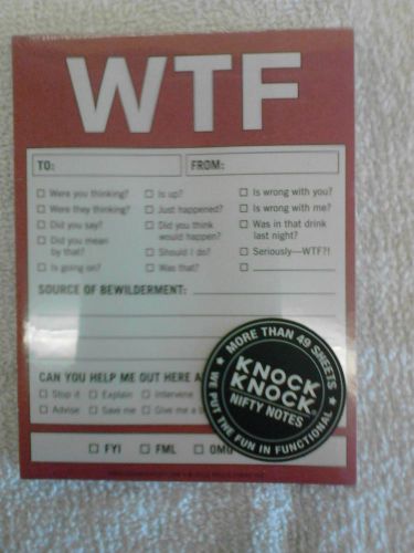 NEW Knock Knock Nifty Note Pad  WTF (Stationery)