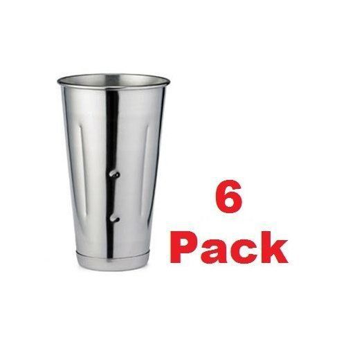 (6 Pcs.) 30 Oz. Malt Cup Stainless Steel Milkshake Ice Cream Mixer Mixing Cup 6