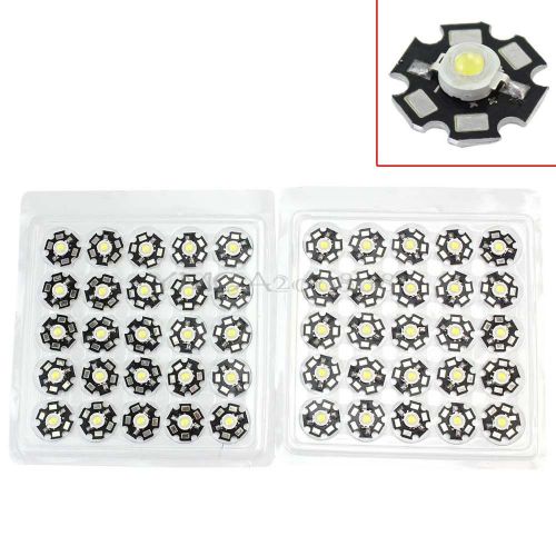 50Pcs 3W White Light LED Emitter Lamp Bead On 20mm Aluminum Base For Flashlight