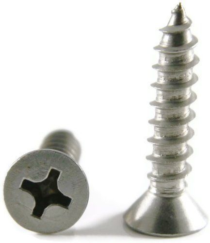 30 pcs 8x38mm Phillips Stainless Steel Sheet Metal Screw Plain Finish Flat Head