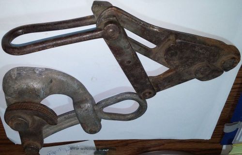 Vintage Klein #1613-30 &amp; #1604-20 Kleins Chicago Grip Wire Cable Puller, nice