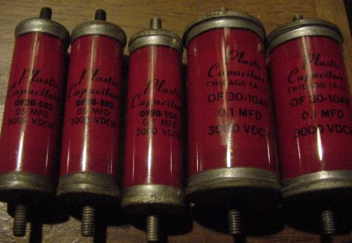 1 Plastic Capacitors Mfg Co. Chicago 2,000 VDCW 0.1 MFD OF 30-104.