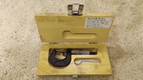 Scherr Tumico 0-1&#034; Outside Micrometer 0.0001 Part# 02-0851-9700 W WOODEN CASE