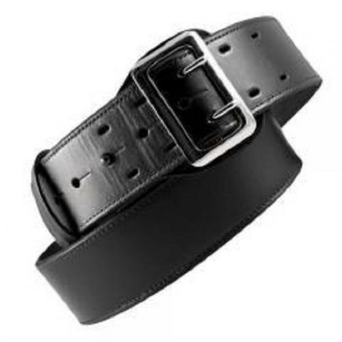 Boston Leather 6501-2-38 Black Hi-Gloss Lined 2.25&#034; Sam Browne Duty Belt - 38&#034;