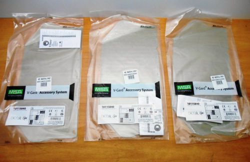 LOT OF 3 MSA 1015840 V-GARD VISOR PC, CLR, SH X STD X THK 17” X 7.5”