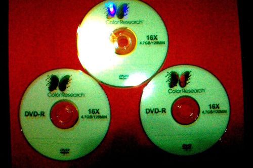 3 blank dvd-r media disc in sleeves- 16x speed, 4.7 gb  - 120 minute for sale