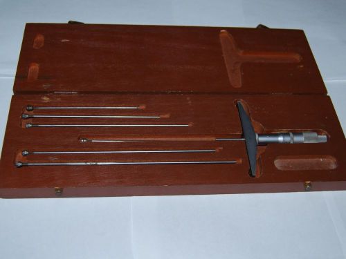 CRAFTSMAN DEPTH MICROMETER GAGE  in the wood box