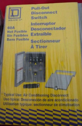 Square D #UFP222R 60 amp Not Fusible Pull-Out A/C Disconnect Switch