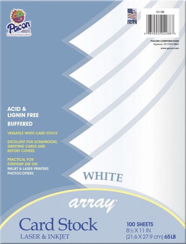 Array White Card Stock Paper, 8.5 X 11, 100 Sheets, Laser Inkjet Copier Printing