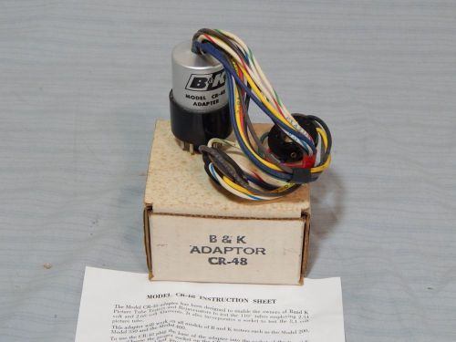 NOS B+K CR-48 Tube Tester Adaptor W Manual