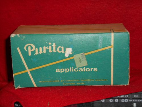 VINTAGE PURITAN NO. 807-12 WHITE BIRCH WOOD MEDICAL APPLICATORS 6&#034;LONG 72 DOZEN