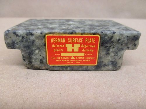 HERMAN STONE &#034;VERY RARE&#034; SALESMAN SAMPLE GRANITE SURFACE PLATE