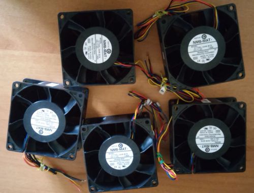 LOT of 5 NMB-MAT 3115RL-04W-B76 12V DC 80mm fan