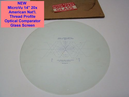 NEW MicroVu 14&#034; 20x AmericanNat&#039;l Thread Profile Optical Comparator Glass Screen