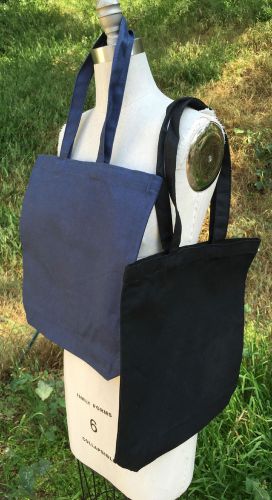 50+ NEW Eco Blank Bag Cotton Canvas Screen Printing Shopping Tote black navy