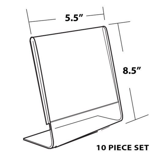 Azar 112705 5-1/2-Inch W by 8-1/2-Inch H L-Shaped Sign Holder, 10-Piece Set