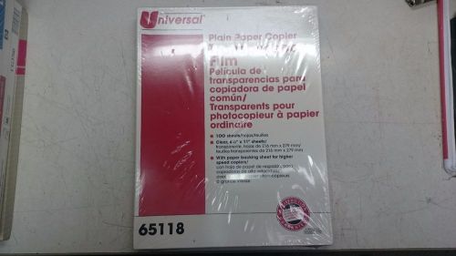 UNIVERSAL PLAIN PAPER COPIER TRANSPARENCY FILM - 100 Sheets - 65118