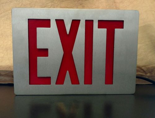 EXIT Sign 120 Volt Plug IN Aluminum Florescent Light