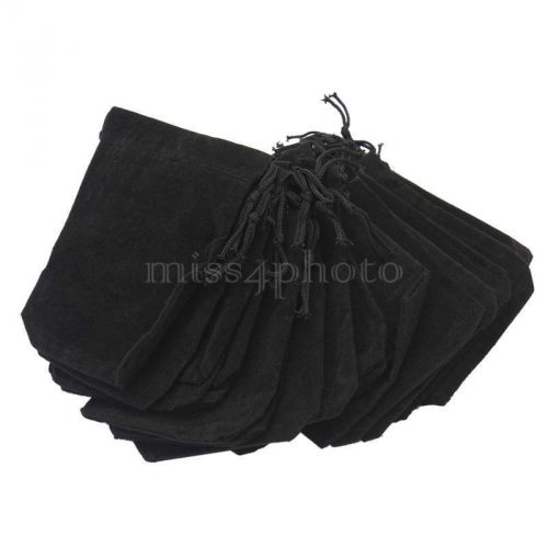 75pcs Black Velvet Jewelry Gift Bags Pouches Jewelry Organizer Storage 90*70mm