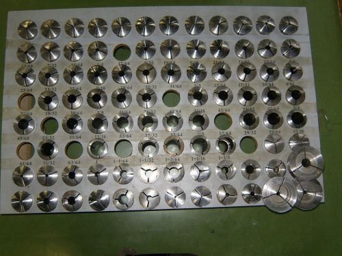 HARDINGE SET OF 5C COLLETS FRACTIONAL SIZES GOOD CONDITION