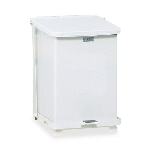 Rubbermaid defenders st7ewhpl step on can, 7gal., 12&#034;x12&#034;x17&#034;, white, new for sale