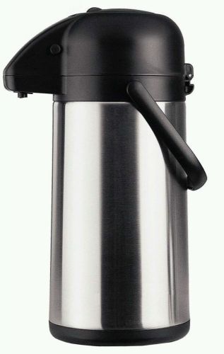 Chef&#039;s Supreme AP-P3 3 L Black Stainless Airpot w/ Pump Lid