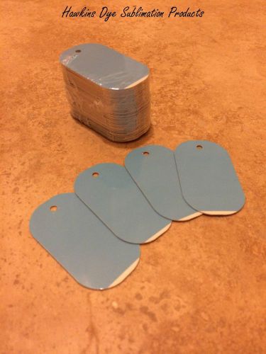 Gloss White Aluminum Dye Sublimation Dog Tag Blanks - Lot of 50