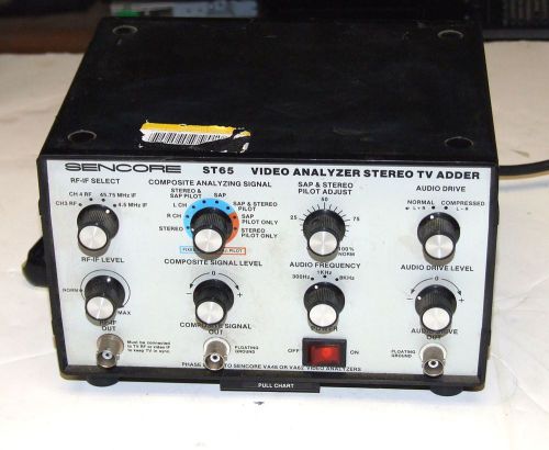 SENCORE MODEL ST65  VIDEO ANALYZER STEREO TV ADDER GOOD CONDITION