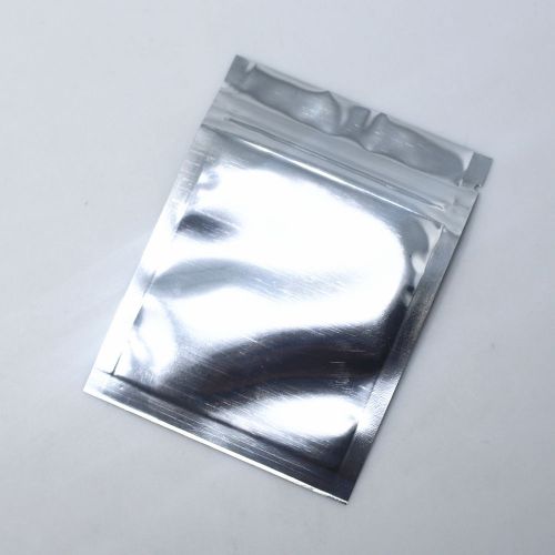 8.5x13cm flat silver mylar zip lock bags aluminum foil retail package food pouch for sale