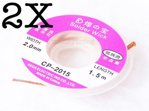 2pk desoldering braid solder remover wick 5 ft. 2.0mm cp-2015 us seller! 400-168 for sale