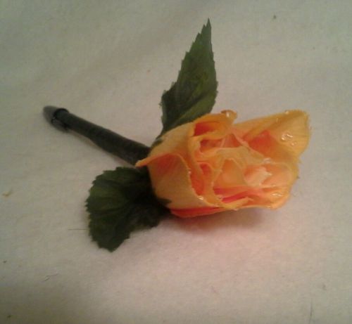 Flower Pen- Yellow, Red, White, Pink,Purple Rose  -Handcrafted-NEW-blk ink