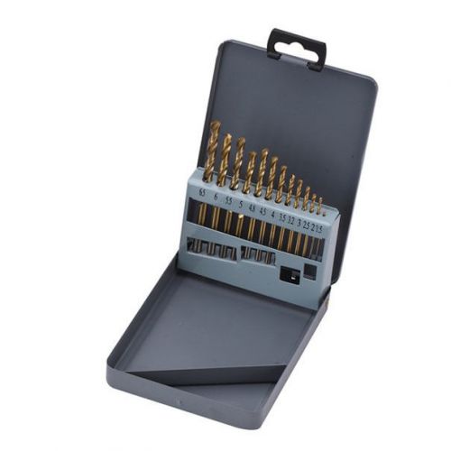 13pcs 1.5-6.5mm hss-tin hss titanium coated twist drill bit set drilling cutter for sale