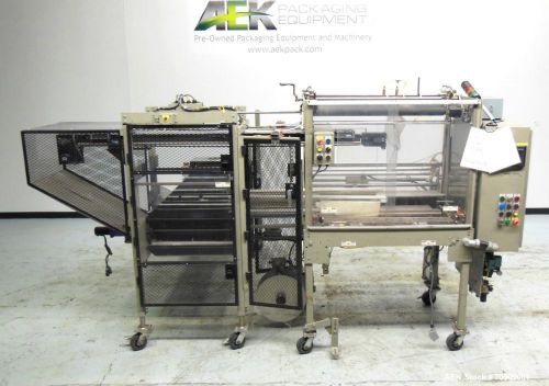 Used- rennco 501-36 single lane vertical l-bar bag sealer with servo product loa for sale