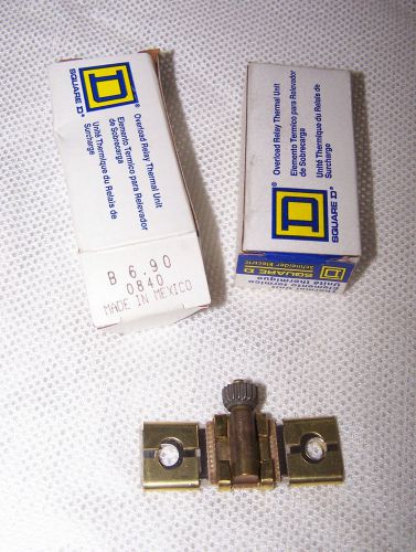 (2) NEW Square D B 6.90 Thermal Overload Heaters NIB