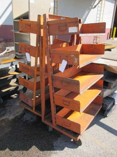 USED INDUSTRIAL 5 SHELF ADJUSTABLE STORAGE CARTS