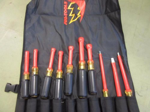 Salisbury S.I.P USA 2008 2007 High Voltage Set 10pc 1000V Nut Driver Screwdriver