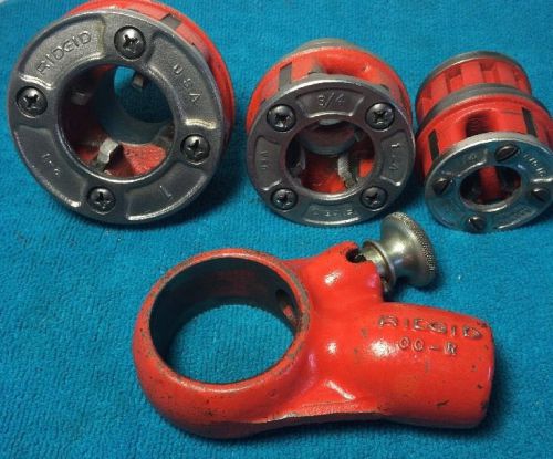 RIDGID 00- R  1&#034; 3/4&#034; 1/4&#034; MANUAL PIPE THREADER DIE HEAD TAP DIE SET