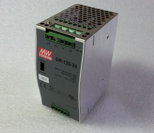 Mean Well DR-120-24 AC to DC DIN-Rail Power Supply 24 Volt 5 Amp 120 Watt