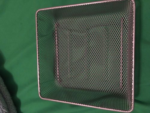 Two Metal Mesh Silver Desk Organizers