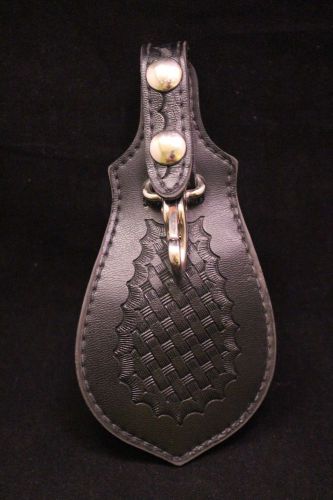 Safariland Basket Weave Black Leather Key Ring Holder