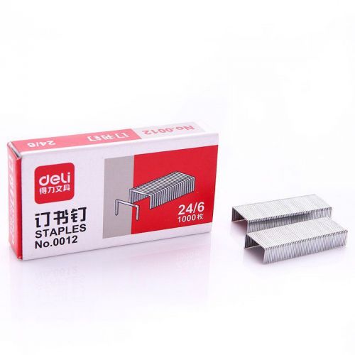 DELI NO.0012 24/6 6mm High Strength Steel 1000 Sharp Point Staples For Office