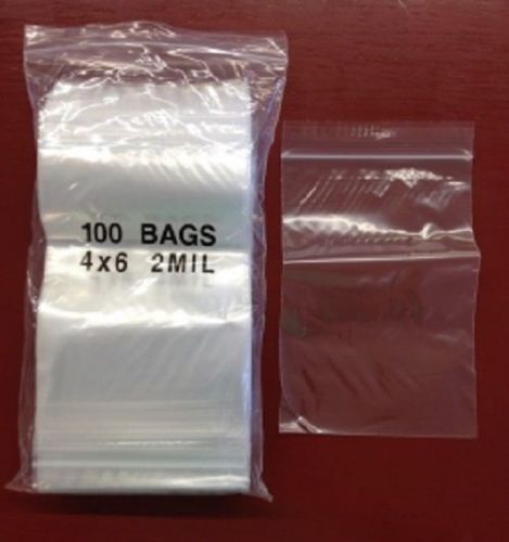 wholesale 500 2Mil Plastic Zip Lock Ziplock Bag 4x6 clear