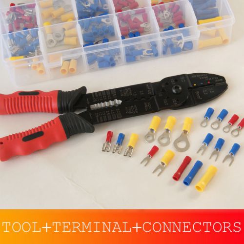 Wire terminal and connection kit with crimping/wire stripping tool, 175pcs new for sale